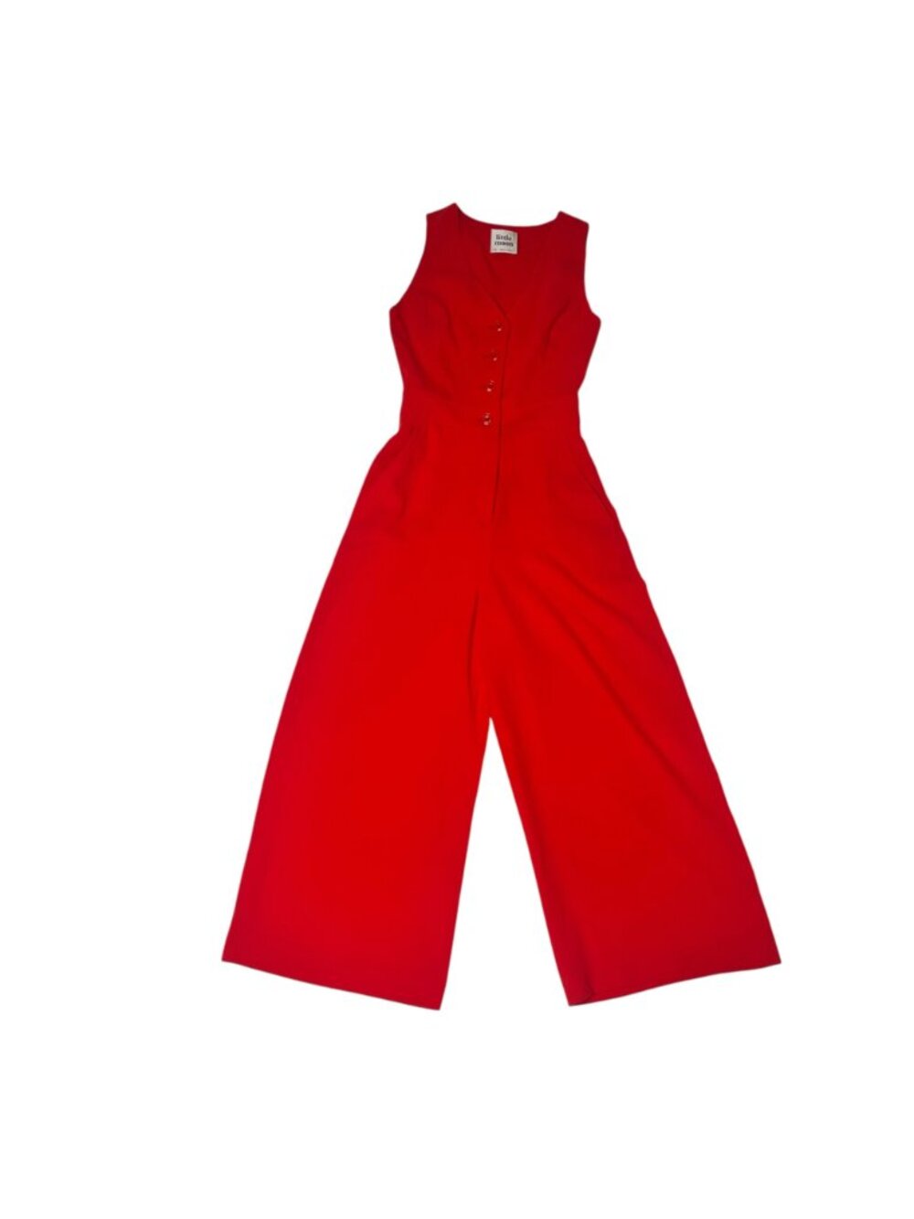 Little Moon Red Sleeveless Wide Leg Jumpsuit Size 00 - Picture 2 of 6